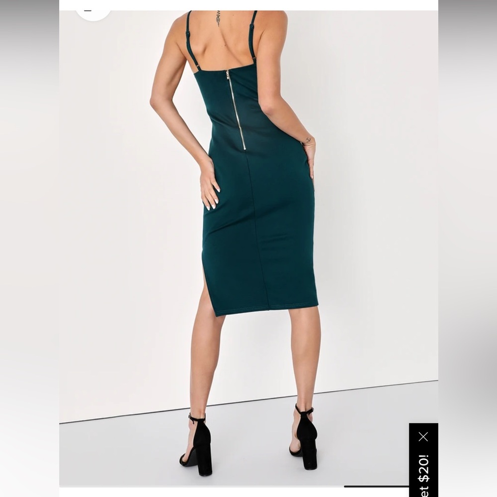 Paulina Forest Green body-con midi dress - Picture 6 of 7